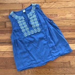[Old Navy] Blue Boho Tunic Tank Medium